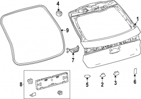 Garnitură de cauciuc pentru portbagajul Lexus RX350 RX350h RX450h+ RX500h 23-26, fabricație japoneză