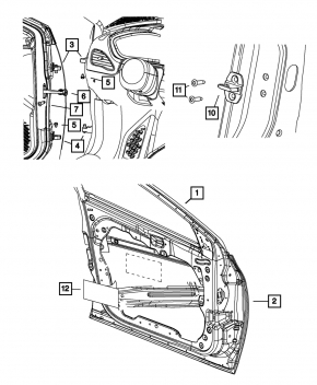 Ограничитель двери передней левой Dodge Dart 13-16