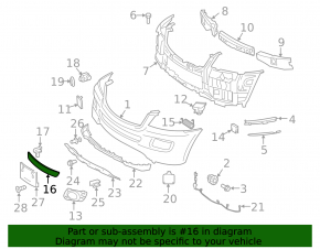 Нижняя решетка переднего бампера Mercedes W164 ML 08-11