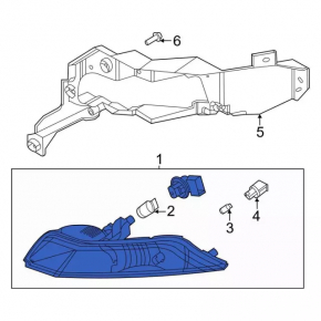 Поворотник дхо/drl правый Ford Mustang mk6 18-23 рест LED, потерт