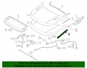 Amortizor capotă stânga Land Rover Range Rover Evoque 12-18