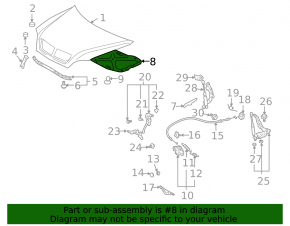 Изоляция капота Lexus RX300 RX330 RX350 RX400h 04-09
