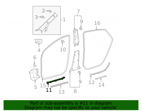 Capac prag interior fata stanga gri Toyota Prius 2004-2009