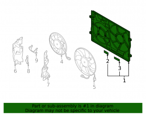 Difuzorul capacului radiatorului gol Audi A3 8V 15-20 2.0T cu 2 ventilatoare