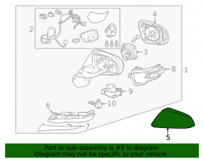 Крышка бокового зеркала правая Lexus NX 22-26 белый 085