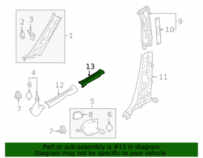 Накладка порога задняя правая Mazda CX-9 16-23 черн, царапины