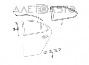 Молдинг двери задней левой Lexus LS460 LS600h 07-17 хром