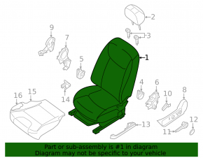 Водительское сидение Nissan Sentra 13-15 без airbag, механич, ткань черн