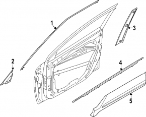 Ornament ușă dreapta față inferioară Kia EV9 24-26 negru lucios, Land