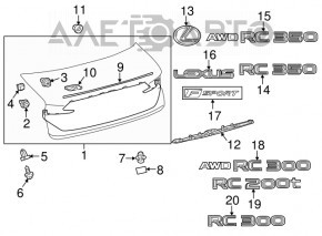Эмблема значок крышки багажника Lexus ES250 ES300h ES350 23-26