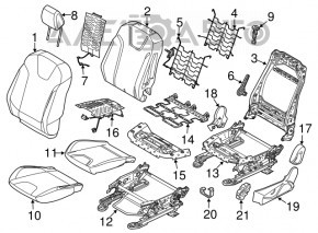 Водительское сидение Ford Focus mk3 11-14 дорест, без airbag, ткань беж