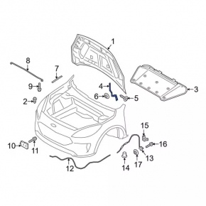 Buclă capotă dreapta Ford Escape MK4 20-