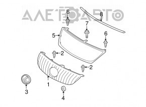 Решетка радиатора grill голая Lexus GS300 GS350 GS430 GS450h 06-07 без радара