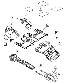 Set covorașe de cauciuc negru pentru Jeep Grand Cherokee WK2 16-22