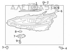 Фара передняя правая в сборе Lexus ES250 ES300h ES350 22-26 LED