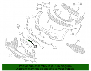 Ornament bara dreapta față Mercedes X167 GLS 450 20-26 structură, pentru senzori de parcare, fisură în suport