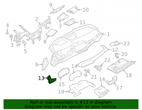 Накладка передней панели левая BMW X5 G05 19-23 серая