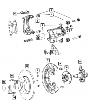 Цапфа со ступицей задняя левая Fiat 500L 14-19