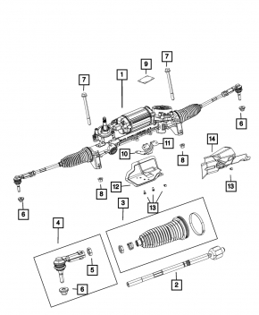 Рулевая тяга левая Jeep Cherokee KL 19-23