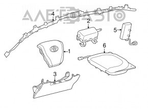 Подушка безопасности airbag пассажирская в торпеде Toyota Rav4 13-18