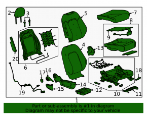Пассажирское сидение Buick Encore 13-16 без airbag, ткань черн