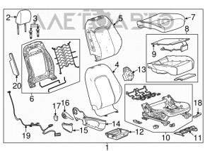 Пассажирское сидение Buick Encore 13-16 без airbag, ткань черн