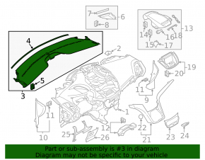Накладка передней панели центральная верхняя Ford C-max MK2 13-18 черная, с накладками под динамики, сломаны крепления
