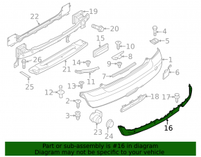 Parte inferioară bară spate netratată Mini Cooper R56 R58 11-15