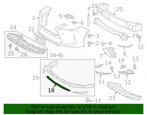 Кронштейн губы переднего бампера Lexus RX350 RX450h 16-22 F-sport