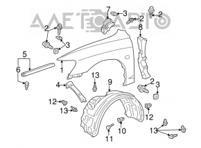 Подкрылок передний левый Toyota Camry v30 2.4