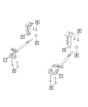 Крепление крюка переднего бампера переднее левое Jeep Cherokee KL 19-23
