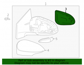 Element oglindă dreapta pentru Toyota Corolla 14-19