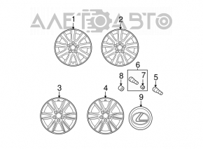 Диски колесные 4шт R16 x 6,5J 5*114,3 Lexus ES300 ES330