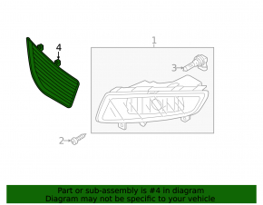 Reflectorul de pe bara de protecție față stânga VW Passat b8 16-19 USA are sticla ștearsă și suporturile rupte