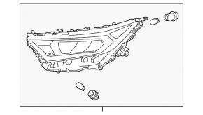 Фара передняя правая Toyota Rav4 19-24 отражатель, черная, USA built