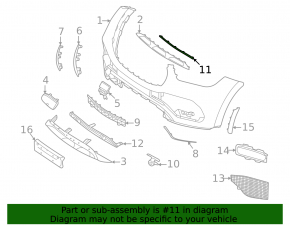 Молдинг переднего бампера центральный Mercedes W167 GLE 350 450 20-23 AMG pkg