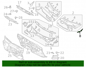 Уплотнитель решетки дворников левый Mazda CX-5 13-16