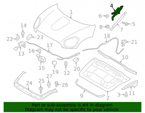 Петля капота левая Mini Cooper Countryman R60 10-16