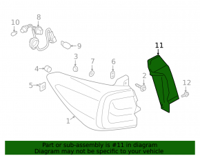 Накладка фонаря левая Subaru Outback 20-23