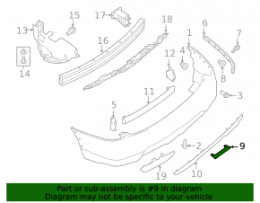 Grila de protecție a stopurilor spate pentru bara de protecție Nissan Rogue 14-20, nouă, originală