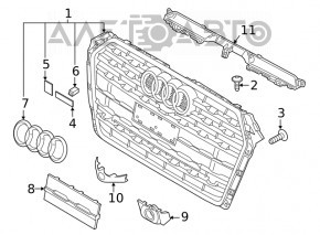 Накладка решетки радиатора grill Audi A5 F5 18-19
