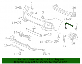 Крепление заднего бампера правое Honda Civic X FK 17-21 5D