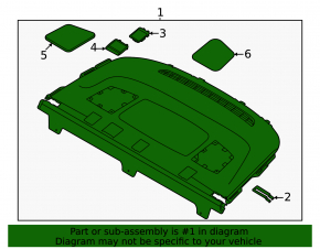 Полка задняя Kia K5 21-24 без сабвуфера, черная