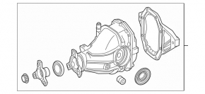 Задний дифференциал редуктор Mercedes W213 E 300 17-19 RWD в сборе с задней крышкой