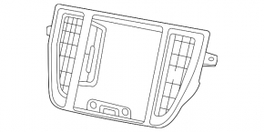 Ornamente centrale pentru panoul frontal cu deflectoare Volvo XC90 25-26 tip 2, negru lucios cu crom