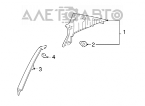 Накладка задней стойки правая Lexus GS300 GS350 GS430 GS450h 06-07 серая