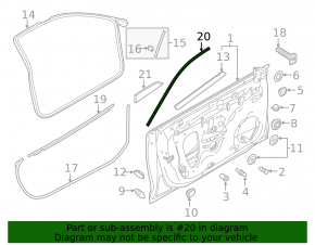 Уплотнитель молдинга крыши левый Audi A5 F5 18-25