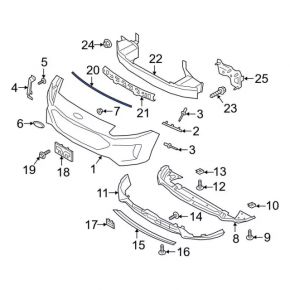 Уплотнитель капота на бампере Ford Escape MK4 20-22