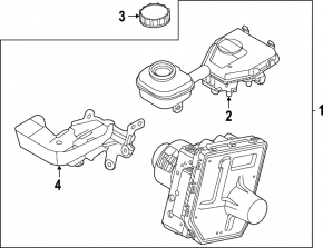 ABS АБС в сборе с ГТЦ Polestar 2 21-25 с бачком и крышкой LHD