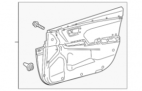 Обшивка двери карточка передняя левая Toyota Camry v55 15-17 usa черн алькантара